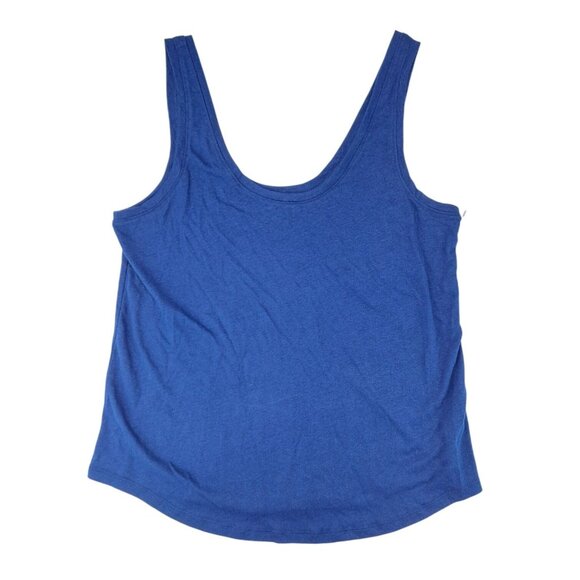 A.N.A Tank Top Blue Sleeveless Scoop Neck Women Medium Linen Blue New Approach - Picture 2 of 5